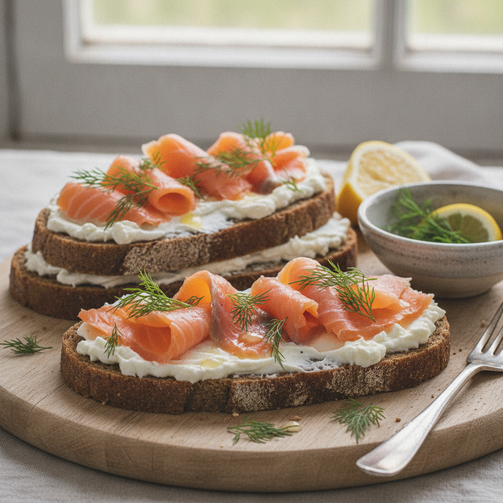 Lachs mit Dill auf Roggen