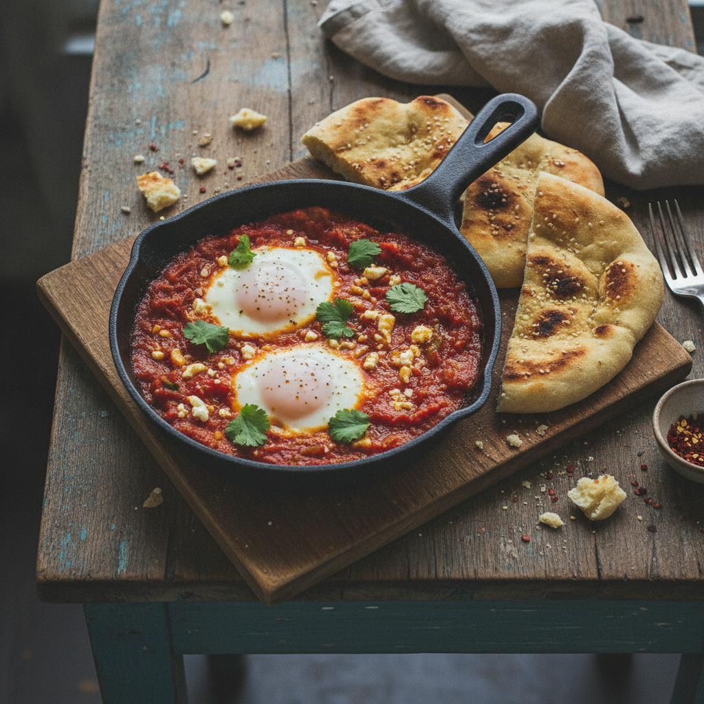 Shakshuka mit Fladenbrot